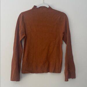 Maeve by Anthropologie Rust Mockneck w Bell Sleeves